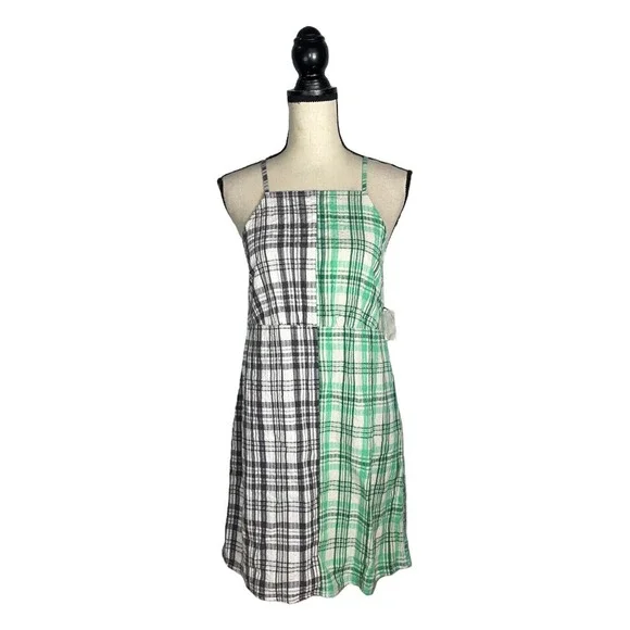 green gingham dress aerie Reese Green Gingham Dress Light Green / M main image 1